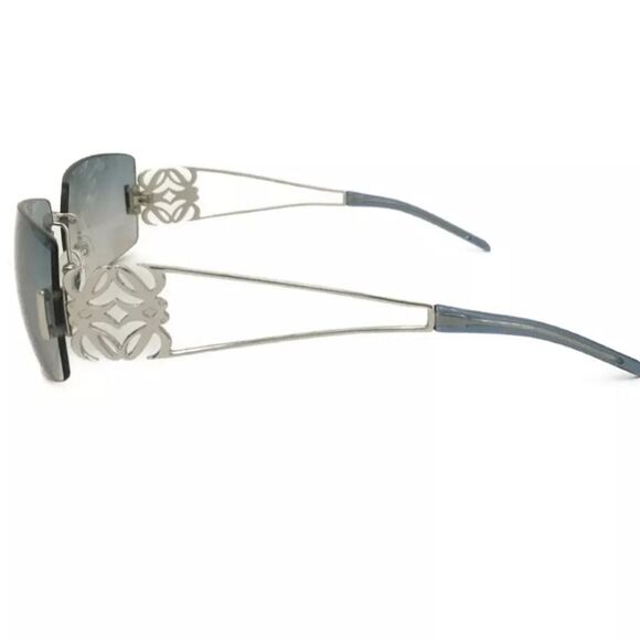 Loewe Anagram Rimless Sunglasses Blue Gradient Lens Silver Frame Logo Arms main image 6